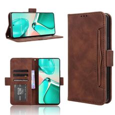 Per ASUS Zenfone 12 Ultra Custodia in pelle con texture in vitello e slot per schede (marrone)