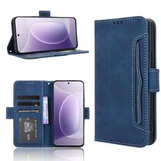 Custodia in pelle con texture di vitello effetto pelle di vitello per Honor 300 5G (blu)