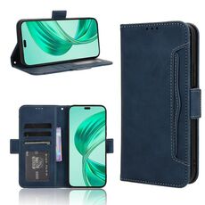 Custodia in pelle con texture di vitello effetto pelle di vitello per Honor X8c 4G (blu)