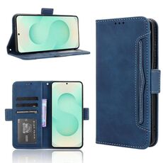 Per Samsung Galaxy S25 Edge 5G Custodia in pelle con slot per schede e texture in vitello (blu)