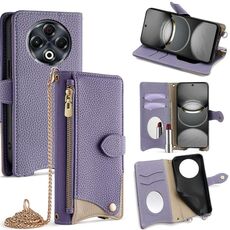 Per Tecno Spark 30 4G Crossbody Chain Fishtail Litchi Custodia in pelle per telefono (viola)