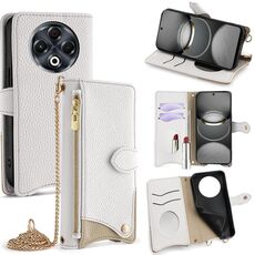 Per Tecno Spark 30 4G Crossbody Chain Fishtail Litchi Custodia in pelle per telefono (bianco)