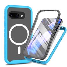 Per Google Pixel 9a Starry Sky Solid Color Series Custodia per telefono MagSafe con pellicola PET (blu cielo)