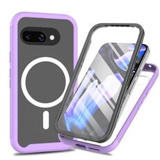 Per Google Pixel 9a Starry Sky Solid Color Series Custodia per telefono MagSafe con pellicola PET (viola)