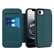 Per iPhone 16e Custodia in pelle con slot per schede RFID della serie Magnetic Armor (verde)