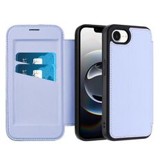 Per iPhone 16e Custodia in pelle con slot per schede RFID serie Magnetic Armor (viola)