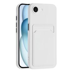 Per iPhone 16e Custodia per telefono in TPU con bottoni a contrasto di colore e pelle (bianca)