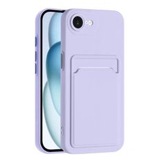 Per iPhone 16e Custodia per telefono in TPU con bottoni a contrasto di colore e effetto pelle (viola)