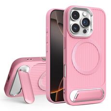 Per iPhone 16 Pro Max Vertical Lines Invisible Flat Holder MagSafe Custodia per telefono (rosa)