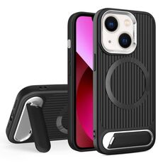 Per iPhone 13 Vertical Lines Invisible Flat Holder MagSafe Custodia per telefono (Nero)
