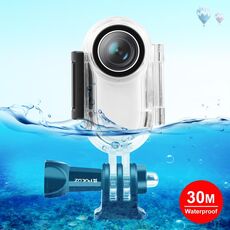 Custodia protettiva impermeabile subacquea di Pulluz 30m per INSTA360 GO 2, con adattatore e avvitatore di base (trasparente)