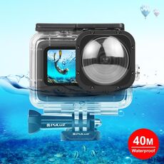 PULUZ Custodia protettiva impermeabile da 40 m con fibbia, supporto di base e vite per GoPro HERO12 Black /11 Black /11 Black Mini /10 Black /9 Black Max Lens Mod (Trasparente)