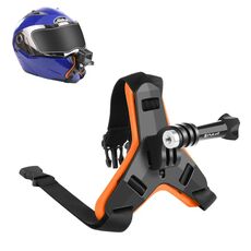Casco da moto PULUZ Cinturino per cinghia per GoPro, Azione DJI Osmo e altre fotocamere d'azione (arancione)
