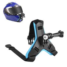 Casco moto PULUZ Cinturino per casco per GoPro, Azione DJI Osmo e altre fotocamere d'azione (blu)