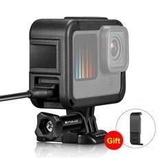 PULUZ Gabbia PA di espansione telaio con copertura interfaccia laterale per GoPro HERO12 Nero/11 Nero/10 Nero/9 Nero(Nero)