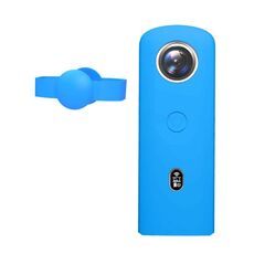 PULUZ Custodia protettiva in silicone con copriobiettivo per fotocamera panoramica Ricoh Theta SC2 360 (blu)
