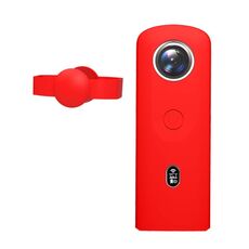 PULUZ Custodia protettiva in silicone con copriobiettivo per fotocamera panoramica Ricoh Theta SC2 360 (rosso)