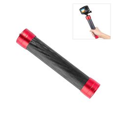 Stick monopode di estensione in fibra di carbonio da 21 cm Puluz per DJI / MOZA / FEIYU V2 / ZHIYUN G5 GIMBAL (rosso)