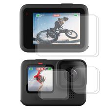 2 pz Enkay Hat-Prince 3 in 1 anteriore + posteriore 0.2mm 0.2mm Vetro Temperato Protezione schermo telecamera per Gopro Hero 10 Nero