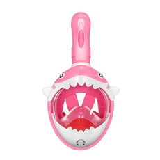 Bambini dei cartoni animati Full Dry Dry Mask Swimming Anti-nebbia Snorkeling Mask, Dimensione: XS (SHARK PINK)
