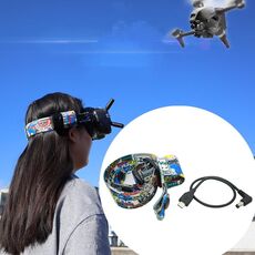 Occhiali video di volo graffiti a colore cinturino fisso per la fascia fissa per dji fpv goggles v2 cinturino + linea di alimentazione