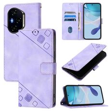 Custodia in pelle goffrata effetto pelle per Honor 400 (viola chiaro)
