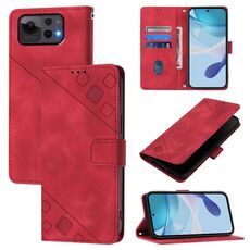 Per Asus Zenfone 12 Ultra Custodia in pelle goffrata Skin Feel (rosso)