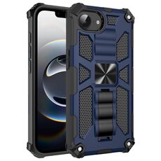 Per iPhone 16e Custodia magnetica per telefono ibrida in TPU antiurto con supporto (blu)