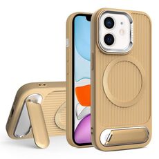 Per iPhone 11 Vertical Lines Invisible Flat Holder MagSafe Custodia per telefono (oro)