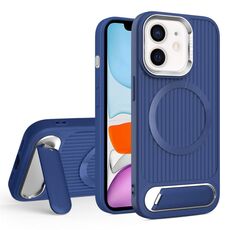 Per iPhone 11 Vertical Lines Invisible Flat Holder MagSafe Custodia per telefono (blu)