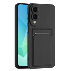 Per Samsung Galaxy S25 Edge 5G Custodia per telefono in TPU con pulsante a contrasto di colore e pelle (nero)