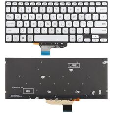 Tastiera per laptop retroilluminata versione USA per Asus VivoBook S14 K430 A430 X430 S403 S4300F S4300U (argento)