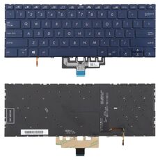 Tastiera per laptop retroilluminata versione USA per Asus ZenBook 14 UX434 UX434F UX434FA UX434FL UX434FLC (blu)