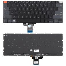 Tastiera retroilluminata per laptop versione USA per Asus Vivobook Pro 14X M7400 M4700 M4700QC M4700PC M7600 M3400 M3401 M3401Q X7400 X3400 X3400P K3400P (nero)