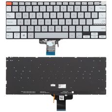 Tastiera retroilluminata per laptop versione USA per Asus Vivobook Pro 14X M7400 M4700 M4700QC M4700PC M7600 M3400 M3401 M3401Q X7400 X3400 X3400P K3400P (grigio)