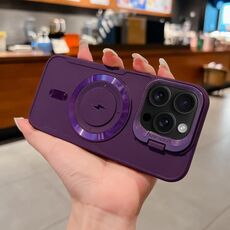 Per iPhone 16 Pro Max Lens Frame Holder Blade MagSafe Custodia per telefono (viola scuro)