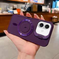 Per iPhone 16 Plus Lens Frame Holder Blade MagSafe Custodia per telefono (viola scuro)