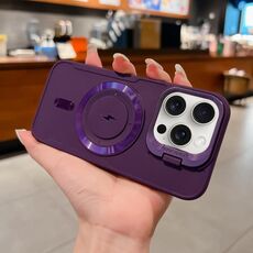 Per iPhone 15 Pro Lens Frame Holder Blade MagSafe Custodia per telefono (viola scuro)