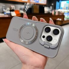 Per iPhone 15 Pro Lens Frame Holder Blade MagSafe Custodia per telefono (grigio siderale)