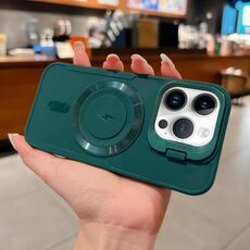 Per iPhone 14 Pro Max Lens Frame Holder Blade MagSafe Custodia per telefono (verde scuro)