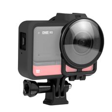 PULUZ Custodia con cornice in plastica con protezione per obiettivo per Insta360 One RS 360 Edition (nero)