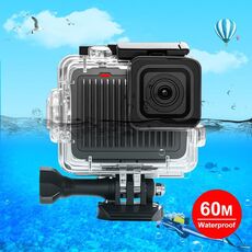 Per GoPro HERO 4K 2024 PULUZ 60m / 196ft Custodia protettiva impermeabile con fibbia Supporto di base e vite (trasparente)