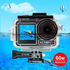 Per DJI Osmo Action 3 PULUZ 60 m Custodia subacquea impermeabile Custodia subacquea con scarpa fredda e fibbia Montaggio di base e vite