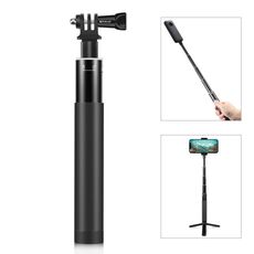PULUZ Monopiede in metallo per selfie stick da 70 cm con base adattatore invisibile e vite per Insta360 One RS / X2 / X3
