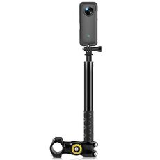 PULUZ Adattatore per staffa per fotocamera per montaggio su manubrio per bicicletta da moto con supporto per monopiede