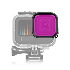 Per GoPro HERO12 Nero /11 Nero /10 Nero /9 Nero PULUZ Custodia quadrata Filtro per lenti colorate per immersione (Viola)