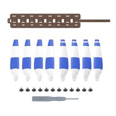 Sunnylife MM3-SN443 per pale dell'elica Mini 3 Pro + custodia pieghevole in silicone (striscia blu + borsa marrone)