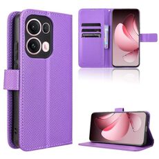 Per OPPO Reno13 Pro 5G Custodia per telefono in pelle con texture a diamante globale (viola)
