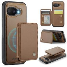 Per Google Pixel 9a JEEHOOD J05 Custodia per telefono in pelle RFID stile magnetico aziendale (marrone)