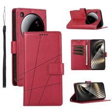 Per Xiaomi 15 Ultra PU Custodia per telefono in vera pelle con trama in rilievo (rosso)